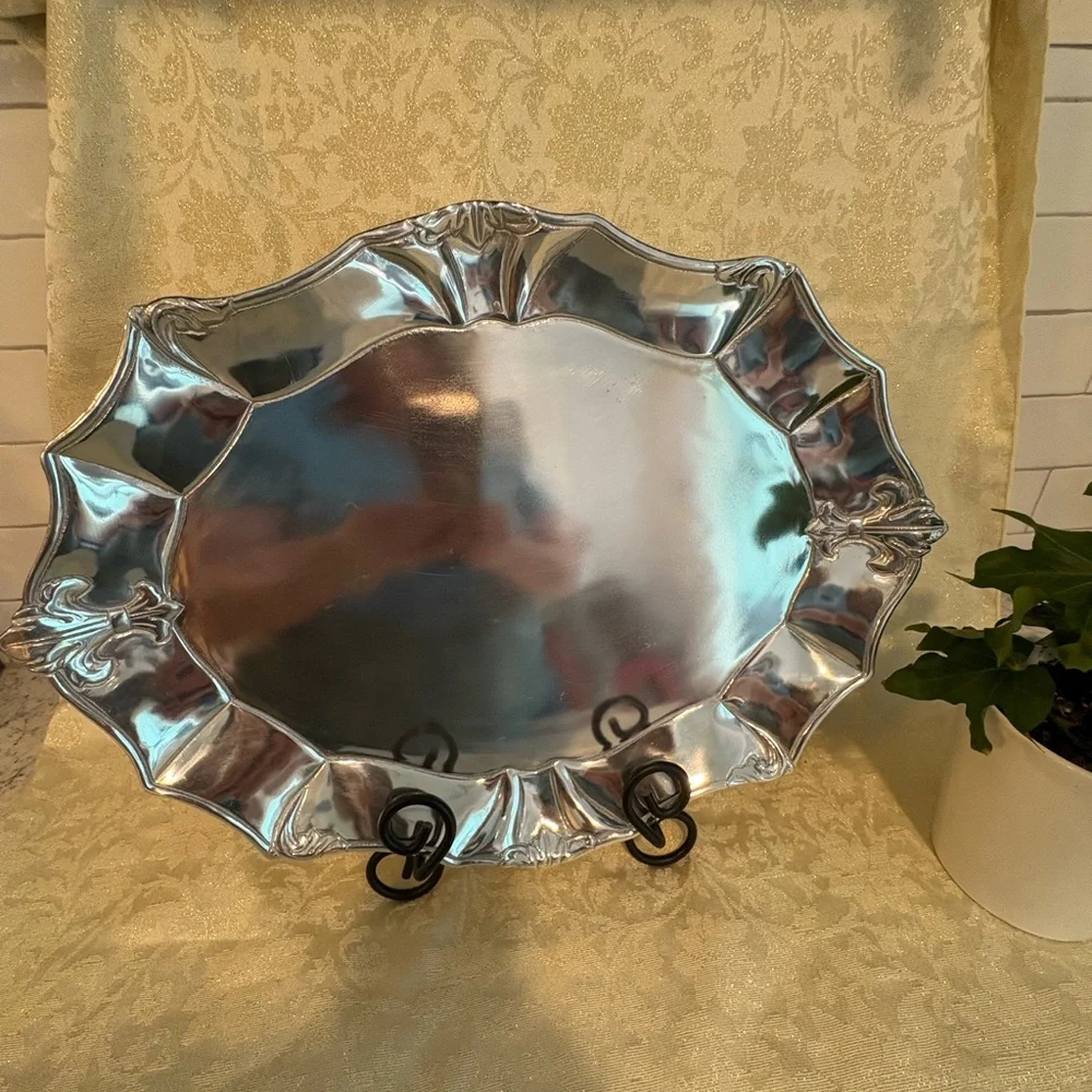 Arthur Court Large Fleur De Lis Serving Platter - Picture 2 of 6